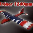Balsa Trainer 1240mm teljes konfiguráció 6 szervós, ívelős (közép) (repülő nélkül)